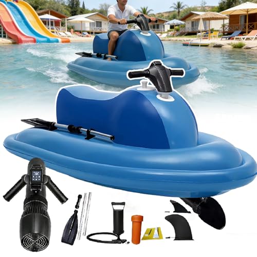 Sushangmao 2026 Bote Inflable Jet Boat Eléctrico 3-en-1 y Scooter de Buceo – Motor Sin Escobillas 500W/700W, Control Remoto 10 Velocidades, Batería 10000/16000mAh, 7-11 km/h 700w