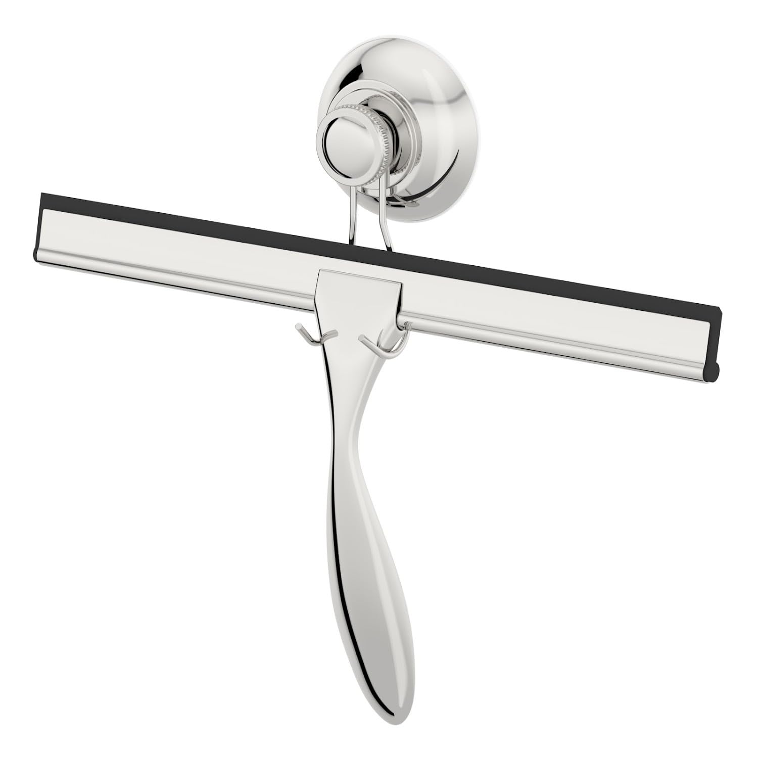 BAYSTONE® Shower Squeegee Glass Screen Window Cleaner With Suction Hook Holder For Bathroom Showers Accessory Chrome