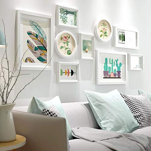 DUDDP Mur de Photo Mur de Cadre Photo Minimaliste Moderne en Bois Massif Combinaison de Mur invité Restaurant Chambre à Coucher Jardin Fond Mur Mur de Cadre Photo (Couleur: Noir et Blanc) Cover