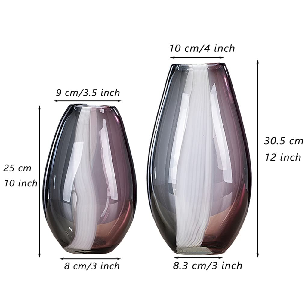 ガラス製フラワーベース パープルと透明のグラデーション