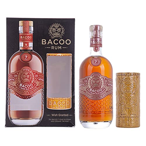 Bacoo 7 Years Old Rum 40% Vol. 0,7l in Geschenkbox mit Tiki Mug