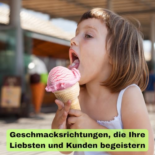 Bazko Erdbeere Eispulver für Eismaschine | Softeispulver Speiseeispulver 2 kg für 6 kg Eis | 1:2 | Nur Wasser Hinzufügen | Cremig & Ergiebig – Bild 4