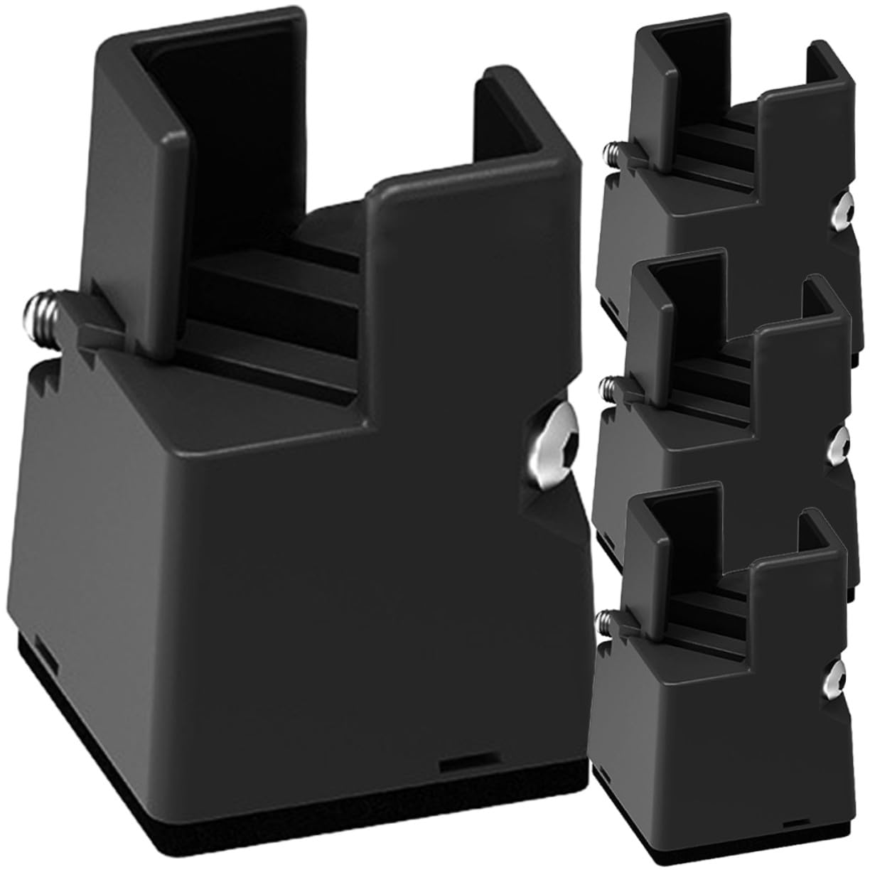 Rehausseurs de lit réglables contre les sols inégaux lot de 4 supports meuble noirs