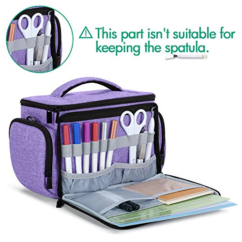 Luxja Carrying Bag Compatible With Cricut Joy, Carrying Case Compatible With Cricut Joy And Tool Set, Tote Compatible With Cricut Joy (With Supplies Storage Sections), Purple (Gray Lining) #TOP2