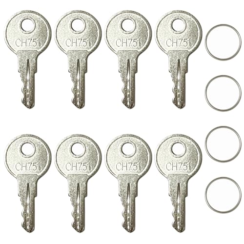 Image of 8PCS CH751 Key Universal CH751 Replacement Keys CH751 RV Key for RV Campers Compartments, T-Handles, Storage Cabinets, Door Lock, Tool Boxes