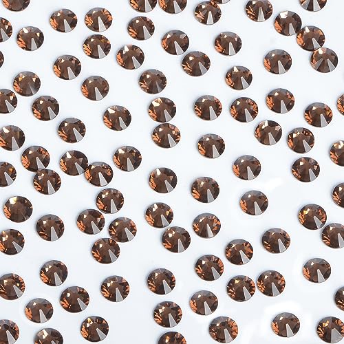 Image of Bymitel Hotfix Crystal Rhinestones Round Gems Iron on DIY Jewelry Making Flat Back for Crafts,Smoked Topaz, 2mm(SS6 /2880pcs)