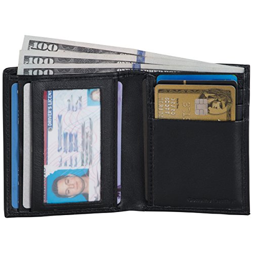 Ben Sherman Men's Manchester Slim Bifold Full-Grain Leather RFID Minimalist Gift Box Wallet3