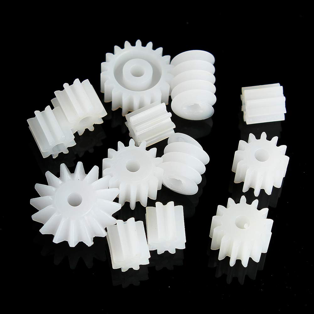 26-teiliges Kunststoff-Zahnradgetriebe-Set – Spindelräder, Schnecken, Kegelrad, Wellenhülsen 2–4 Mm, Modul 0,5, Für RC-Flugzeuge & Automodelle