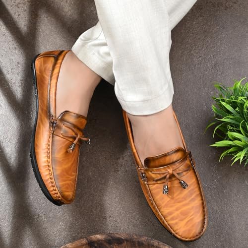 Image of Karaddi Men's Loafer Shoes Tan Brown Black Shoe for Men Casual