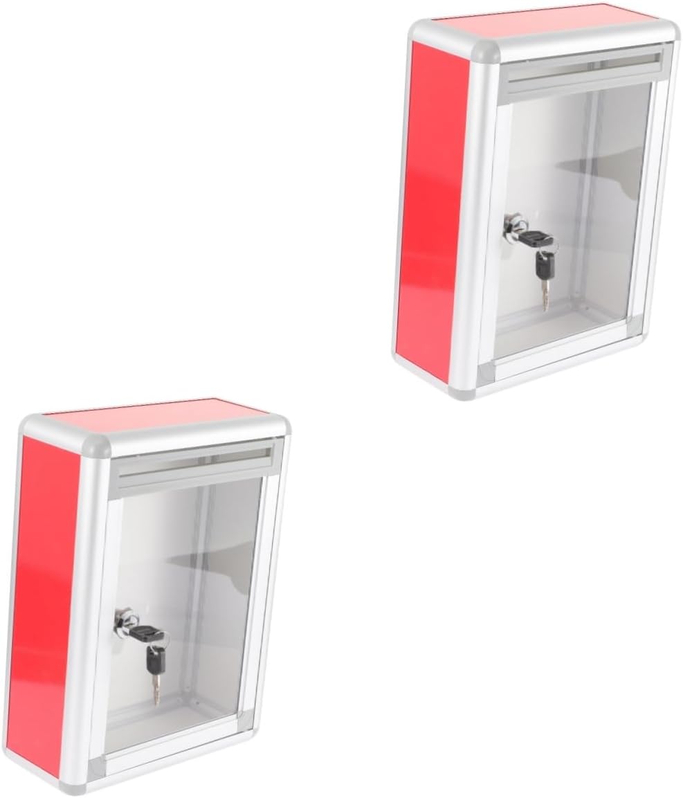 Housoutil 2pcs Suggestion Box Lock Wall-Mounted and Voting Box for Outdoor Use for Comments Suggestions and Donations