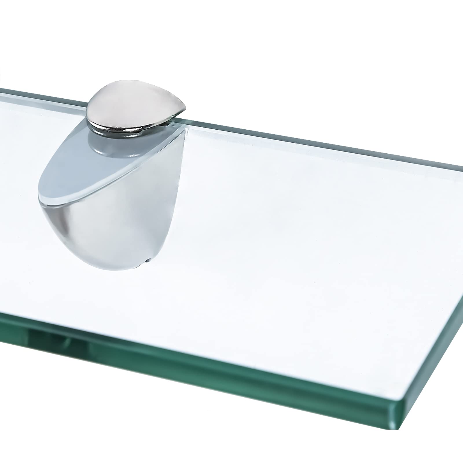 Randaco Mensola in vetro trasparente 8mm ESG vetro di sicurezza con supporto a parete per bagno