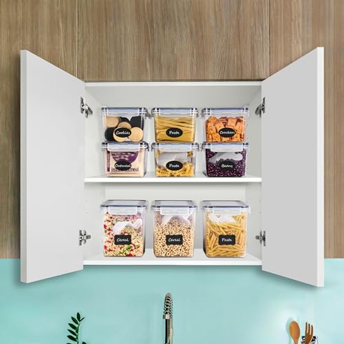 Sorbus Food Storage Containers - Pack of 6 - Air Tight, Four-Way Snap Lids Keeps Food Fresh - Store Cereal, Pasta, Flour, Nuts, Candy - Durable Plastic Kitchen Pantry Bins - Image 4