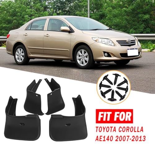 Image of Mud Flaps Mud Guards Fit for 2007-2013 Toyota Corolla AE140, Front & Rear Mud Splash Guards Accessories - 4 Pc, Black