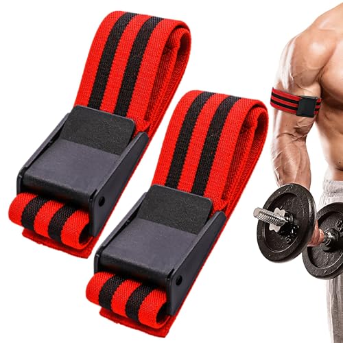 IKOPFLN Pack de 2 Bandas elásticas para Entrenamiento de oclusión de X Model Bandas elásticas para restricción del Flujo sanguíneo con Hebilla de liberación rápida