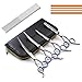 Dog Scissors, Alfheim Professional 4 pieces in 1Pet Hair Grooming Scissors Set- Thinning Shear & Straight-Edge Shear& 2 Curved Shears -Sharp and Strong Stainless Steel Blade for Dog Cat and other pets
