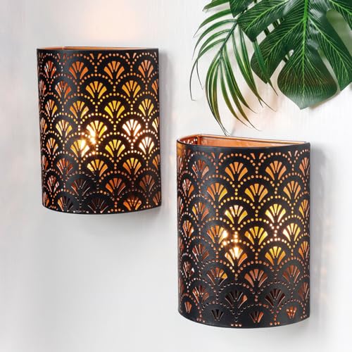 Newimage 30563-S2 Set Of 2 Battery Powered Lamp 8''H Wall Sconce Lighting Metal Rustic Wall Mount Lamp cover