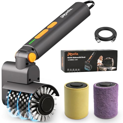 Upgraded Electric Grill Brush - Extreme 50kg Torque Power Grill Brush 7.4V Motor Safe for All Grills SUS304 Anti-Shedding Bristle with Heat Resistant Mat & Polishing Pad for Fathers Day