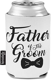 Father's Day Sleeves for Cans Drink Cooler Father of The Groom Dad Scuba Foam Party Beer Cover White Design Only