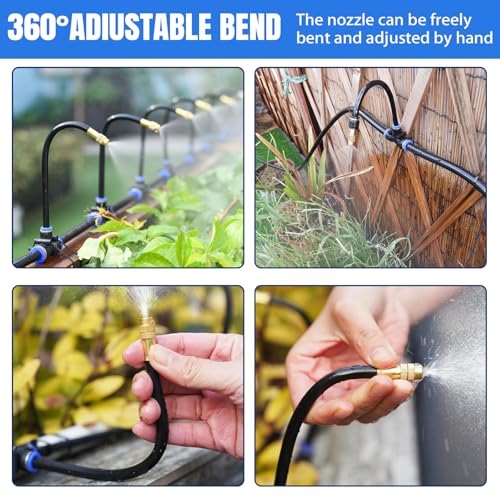 Systeme Irrigation Jardin, Kit de Système d’Irrigation avec Buse Réglable, Système d’Irrigation Automatique de Jardin à 360°, Arrosage pour Jardin, Cour, Pelouse, Serre (15 m / 49,2 ft) – Image 4