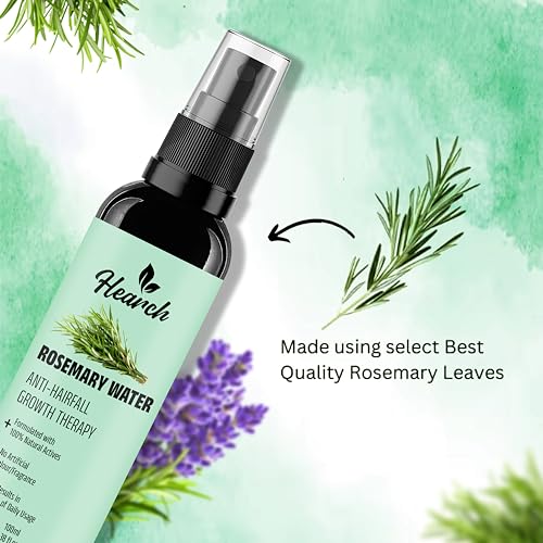 Image of Hearch Hearch Rosemary Hair Growth Water Spray, Natural Hair Mist for Regrowth and Strengthening, 100ml (Pack of 1)