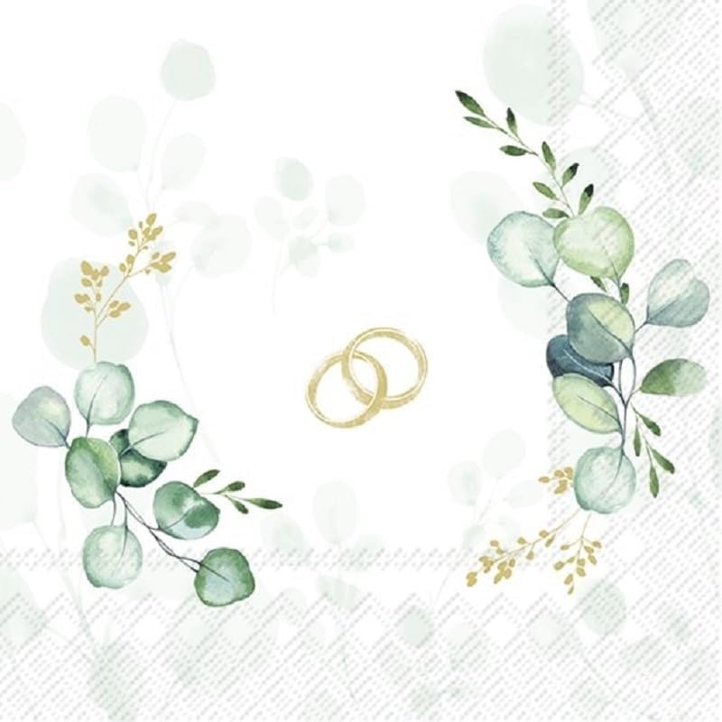 50 Stuks Servetten Eucalyptus, 3-Lagen Gouden Eucalyptus voor Bruiloft, Babyshower, Verjaardag, Feest - Vintage Papieren Tafeldecoratie 50 Stuks Servetten Eucalyptus, 3-Lagen Gouden Eucalyptus voor Bruiloft, Babyshower, Verjaardag, Feest - Vintage Papieren Tafeldecoratie