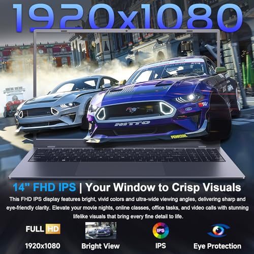 Image of 14 Inch Laptop Computer, Pentium 6500Y Processor (Up to 3.4GHz), 16GB RAM 256GB SSD, FHD IPS Anti-Glare Display, Lightweight Laptop with Privacy Shutter for Students & Business