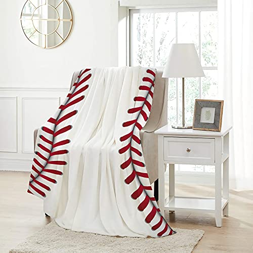 Pindola Cute Baseball Texture Throw Blanket Warm Lightweight Soft Cozy Warm Home Decoration 60