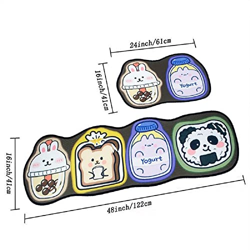 Image of Home Cloud Rubber 6mm Fruit Printed Thick Anti Slip, Washable, Big Size, Printed, Designer Folding Kitchen Mat for Floor Home Bedroom - , Standard Size (40 x 120 cm 40 x 60 cm)