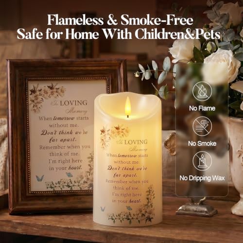 Image of Homemory Memorial Candle Bereavement Sympathy Gifts for Loss of Loved One, Real Wax LED Candle with Remote Memorial Gifts for Loss of Mother Loss of Father in Memory of Loved One Remembrance Gift