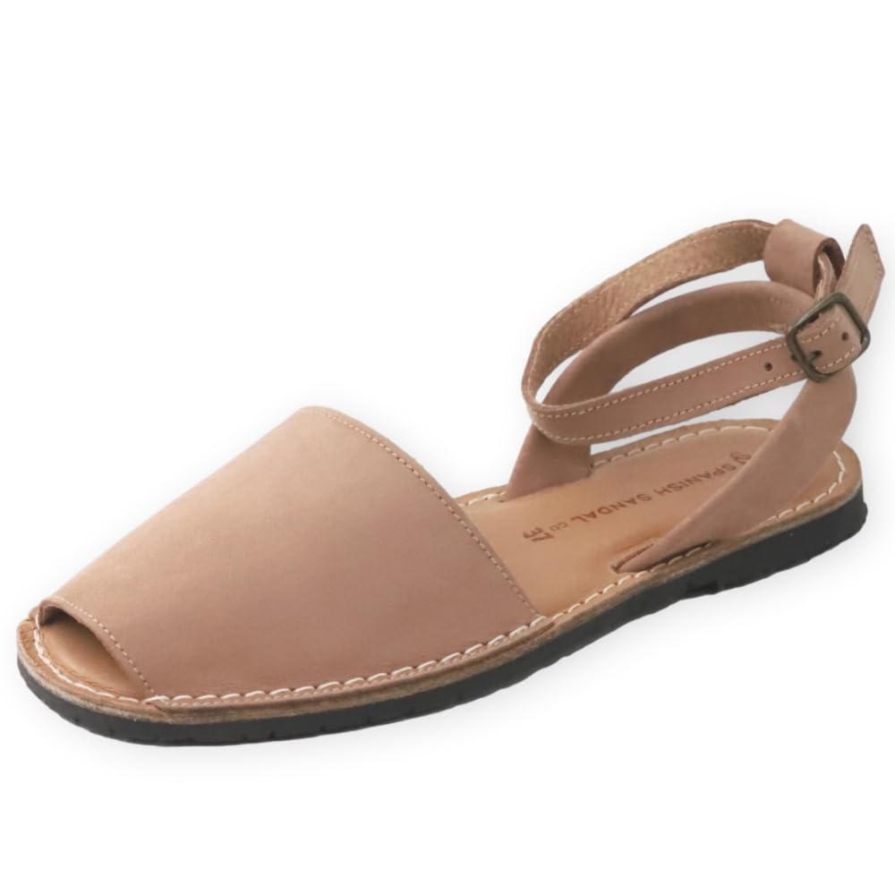 The Spanish Sandal co Classic Ankle Strap Sandals for Women, Dressy, Soft Leather, Removable Ankle Strap Flats for Women, Casual Flat Sandals