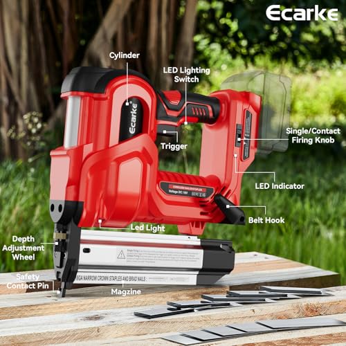 Brad Nailer Grampeador sem fio para Milwaukee M18 18 V, 2 em 1, pistola elétrica de pregos/grampos d