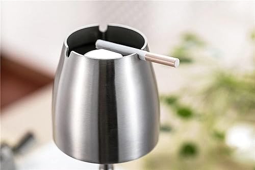 Miniatura 4 de Ceniceros de acero inoxidable con tapa, ceniceros ajustables para el suelo, para interiores y exteriores, resistentes al viento, a prueba de lluvia,