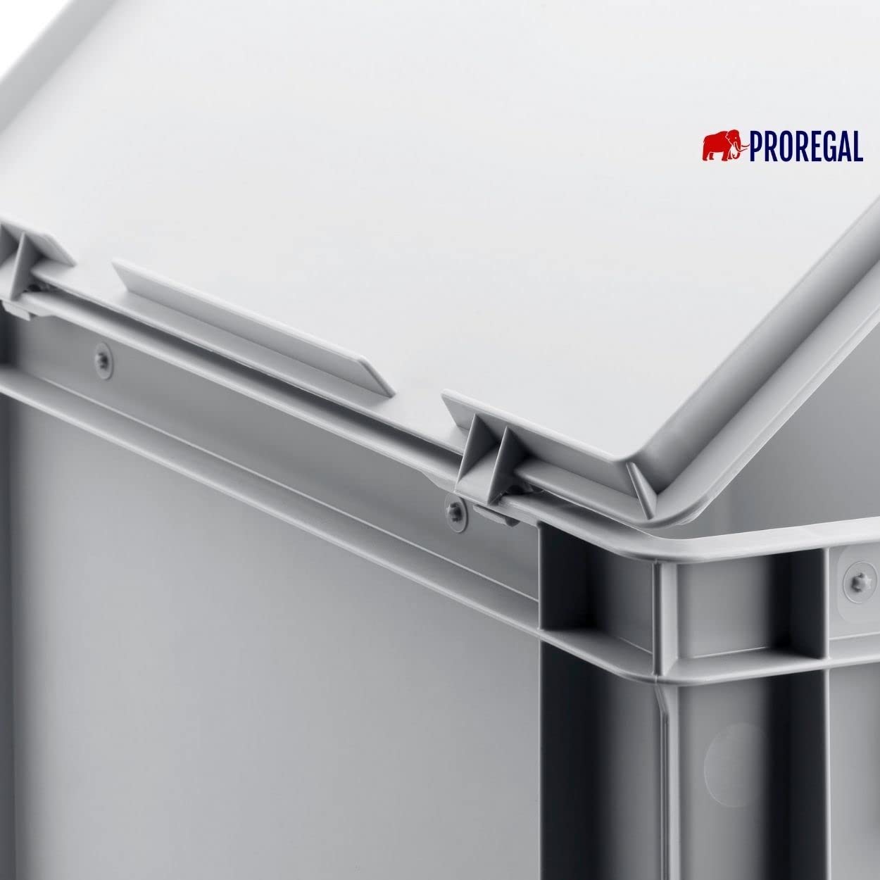 PROREGAL SuperSparSet 4x Eurobehälter 40x30x40cm 37 Liter Grau Transportbox Stapelbehälter