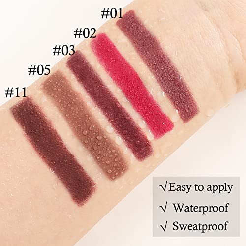 Boobeen Matte Lipstick Pencil Lip Crayon Stick Matte Velvet Lipgloss Creamy Lip Liner Full Coverage High Pigment Waterproof Non-Fade Lipstick For Women, Matte Lip Stain With Smooth Makeup #TOP4