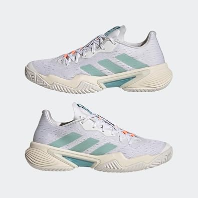adidas Women's Barricade Tennis Shoe, White/White/Orbit Grey (Parley), 5.5