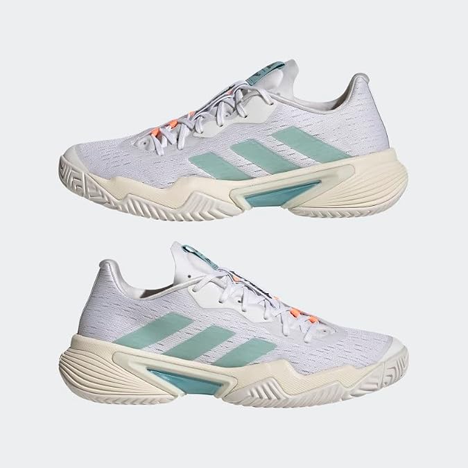 adidas Women's Barricade Tennis Shoe, White/White/Orbit Grey (Parley), 5.5