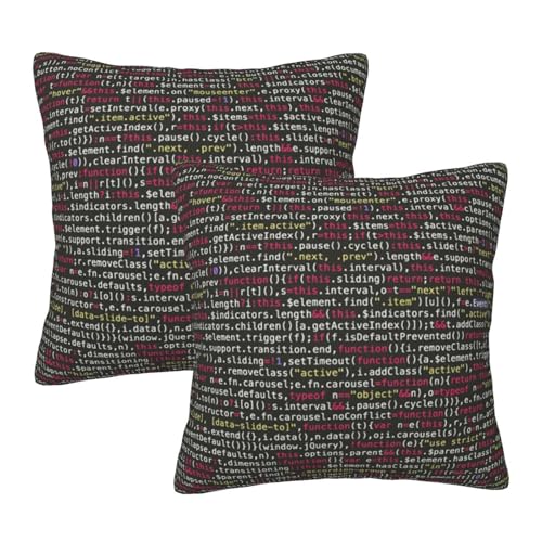Taies d oreiller carrées imprimées Programmer Code lit 2x - 2