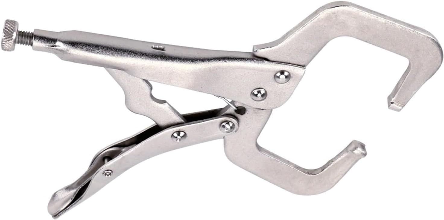 Alloy Steel C Clamp Pliers for Woodworking, Welding, and Cabinetry - 6-Inch Locking Vise Grip with Adjustable Swivel Pad, 1pcs(Fixed Head)
