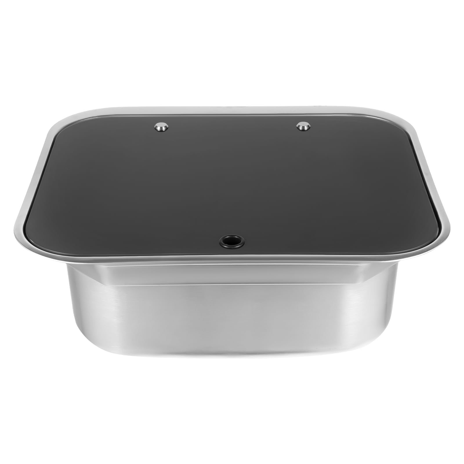 Lavandino Pieghevole Con Rubinetto per Acqua Fredda - Set per Roulotte, Barca, Camper in Acciaio Inox Con Accessori
