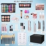 Makeup Set for Women Full Kit Includes, eyeshadow、 liquidfoundation,Loose powder,Eyebrow pencil,Lipstick Eye Pencil Makeup BrushesMakeup practice board 4-color lip gloss set - Image 2