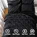 JOLLYVOGUE Queen Comforter Set 7 Pieces, Black Bed in a Bag Comforter Set for Bedroom, Bedding Comforter Sets with Comforter, Sheets,Ruffled Shams & Pillowcases
