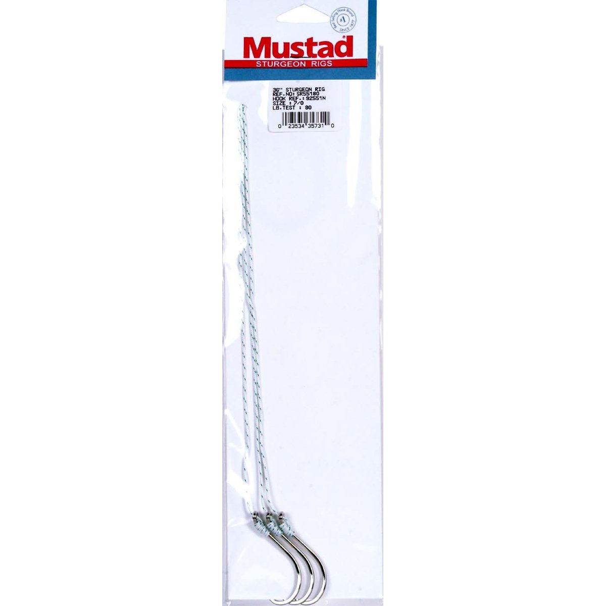Mustad Sturgeon Rig Fishing Equipment (3 Pack), 80 lb, Size 7/0