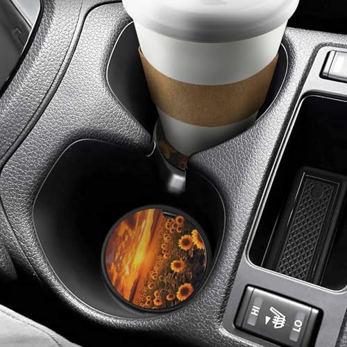 Portavasos para coche con diseño girasol, pack de 2 unidades miniatura 6