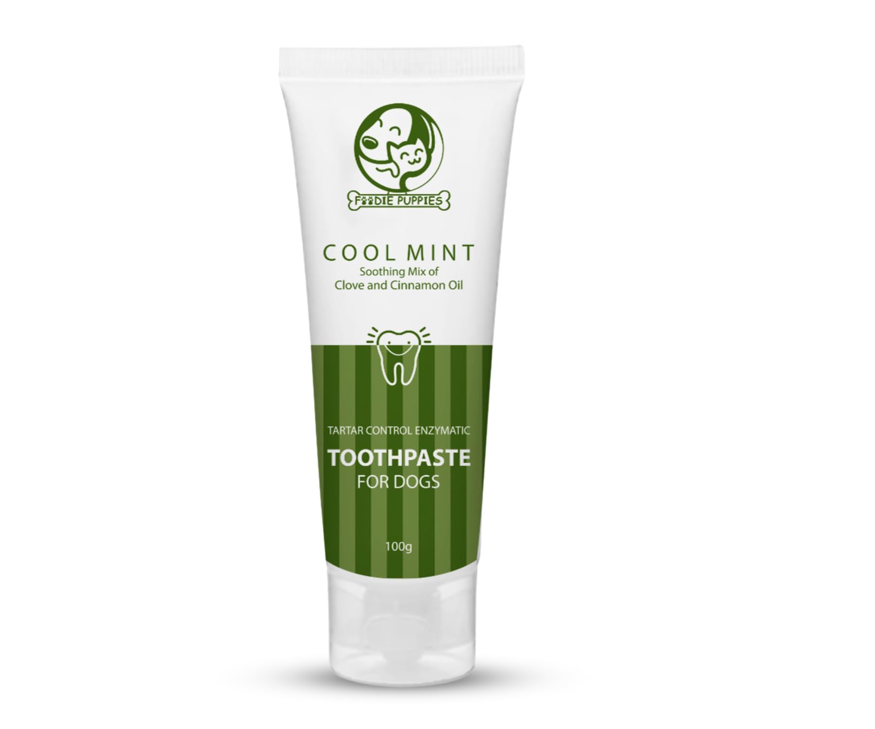 Foodie Puppies Cool Mint Toothpaste for Dogs - 100g | Soothing Mix of Clove and Cinnamon Oil