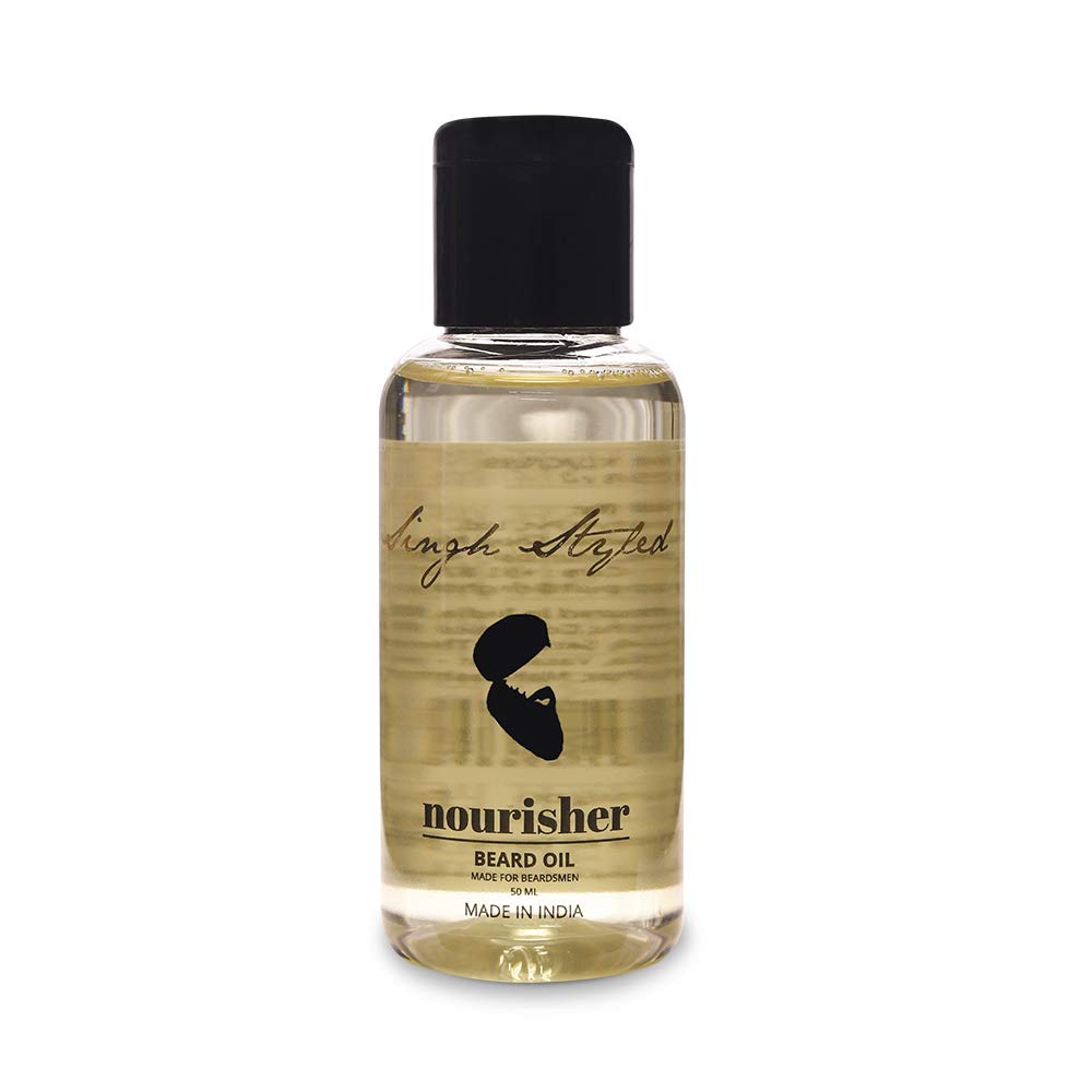Singh Styled Beard Oil Nourisher - 50ml - Beard Oil for Beard and Mustache - Helps in Beard Growth and Reduces Beard Breakage - Made In India