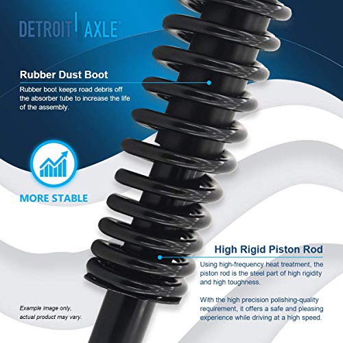 Image of Detroit Axle - 2 Front Struts for 1996-2000 Honda Civic, 1997 1998 1999 Quick Complete Struts w /Coil Spring Assembly Replacement Suspension Shock