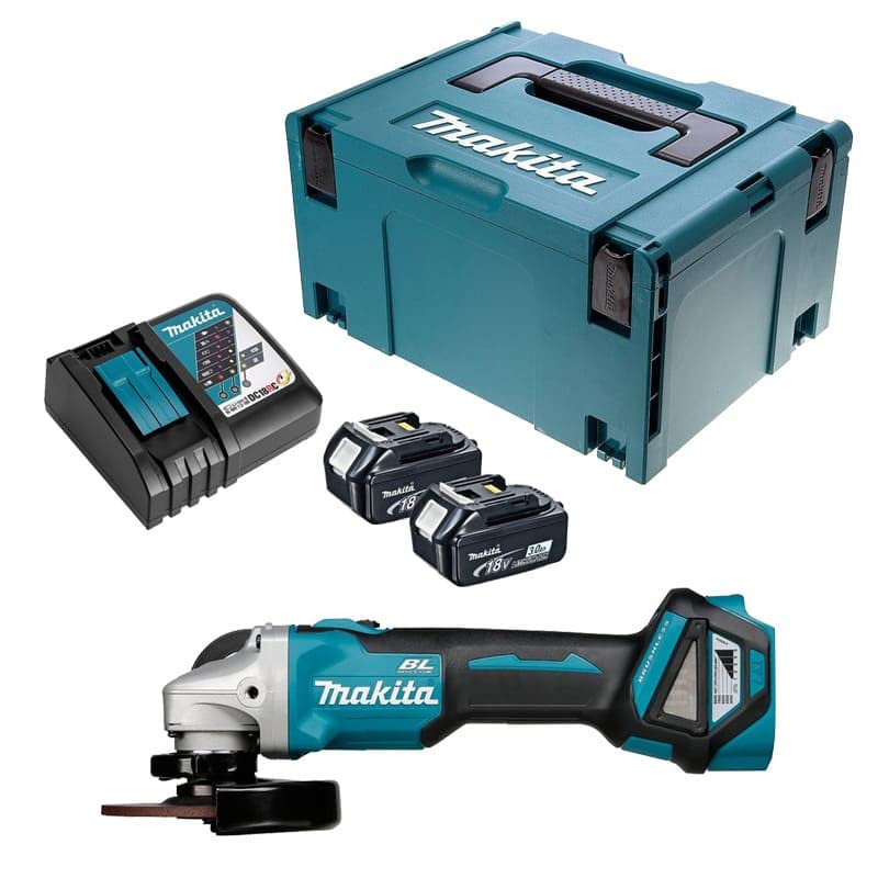 Makita DGA511RFJ Winkelschleifer, 18 V, Ø 125 mm, BL (2 x 3,0 Ah)