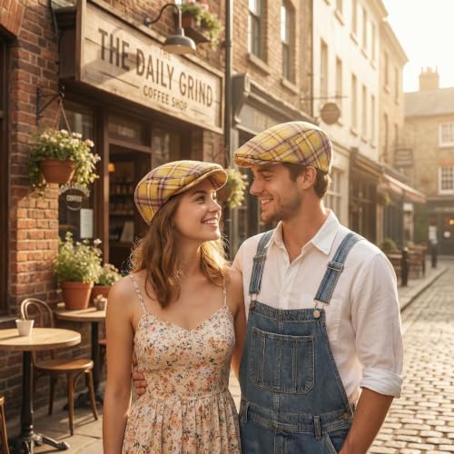 Image of 3Pcs Men's Newsboy Caps Cotton Cooling Hat Adjustable Flat Cap for Men