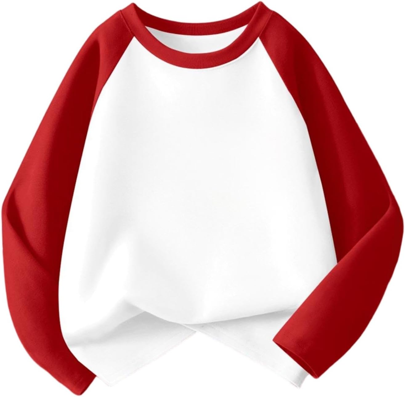 Girls Long Sleeve Shirts Raglan Loose Fit Fleece Basic Tops