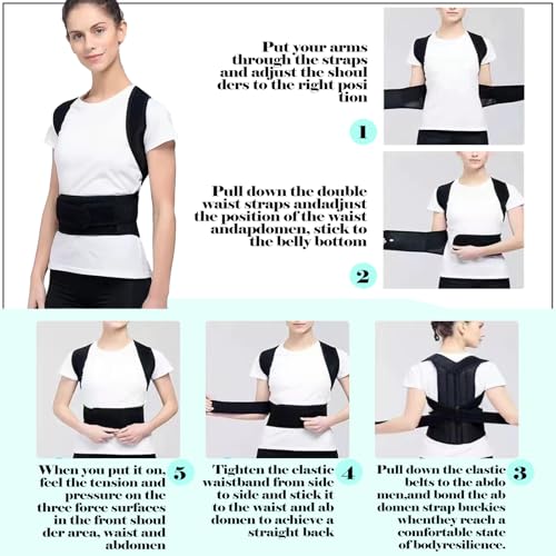 Posture correction belt for men and women, back support posture correction belt with breathable adjustable shoulder straps for improved lumbar support belt, back support to prevent hunchbacks (XL) - Image 5